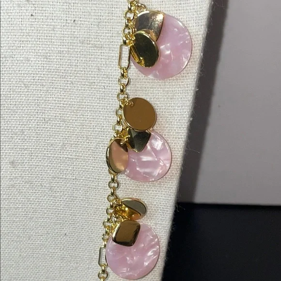 Talbots Pink and Gold Charm Necklace - Picture 2 of 4
